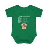 Infant Bodysuit with Funny 'Things to do Today' Checklist – Novelty Baby Shower Gift