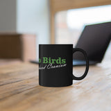 Go Birds Black Mug — "Go Birds, Richard Cranium" Script Coffee Cup for Eagles Fans