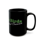 Go Birds Black Mug — "Go Birds, Richard Cranium" Script Coffee Cup for Eagles Fans