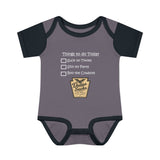 Infant Bodysuit with Funny 'Things to do Today' Checklist – Novelty Baby Shower Gift